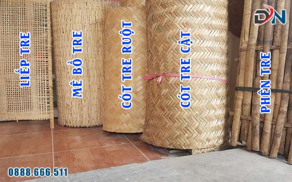 Phân biệt cót tre, cót ép trang trí, phên tre, liếp tre và mê bồ tre